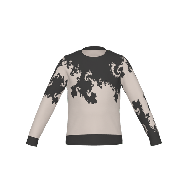 Fractal Curls Grey & Cream: Kids Classic Fit Crewneck