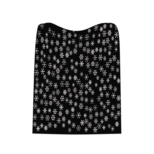 Black & White · “Snow Globe” Mini Snowflakes: Blanket